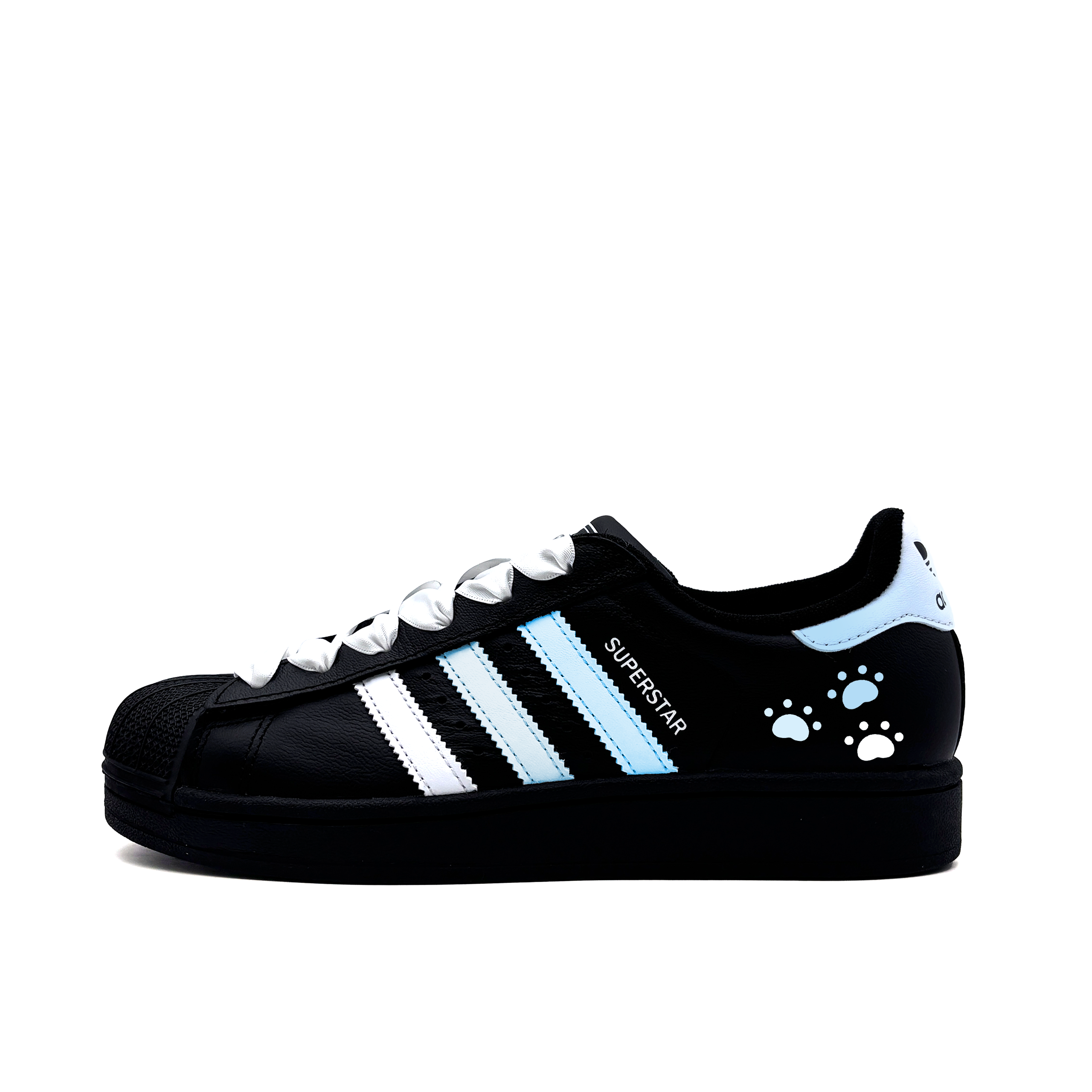 

Adidas Originals Superstar 2 Blue Cat Paw Abrasion Resistant Low top детские скейтбординг кроссовки Gradient Blue для подростков