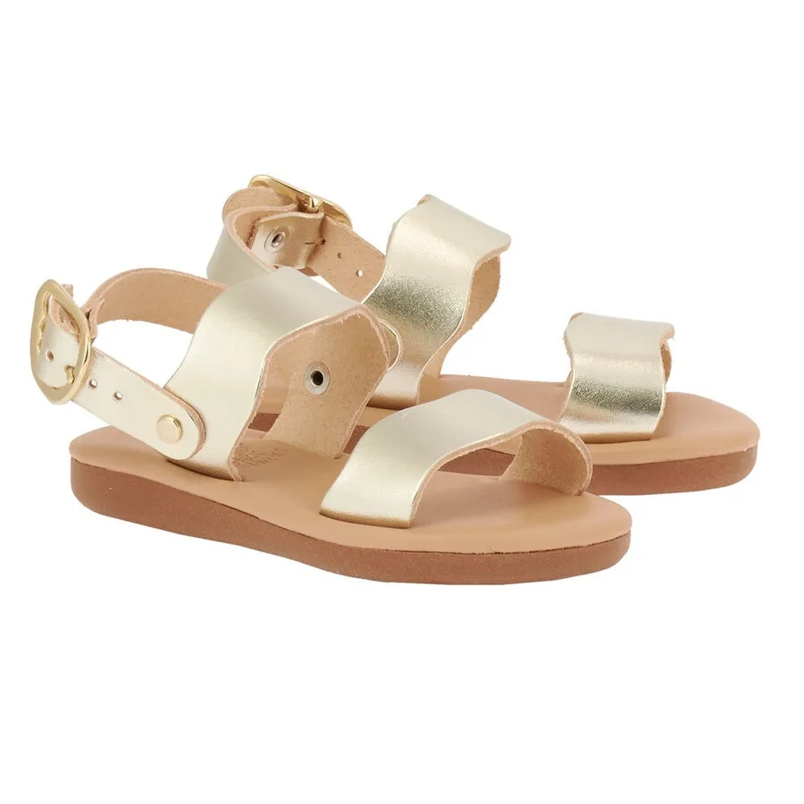 Древнегреческие сандалии Ancient Greek Sandals для девочек Calamos из мягкой кожи, серый — фото 2