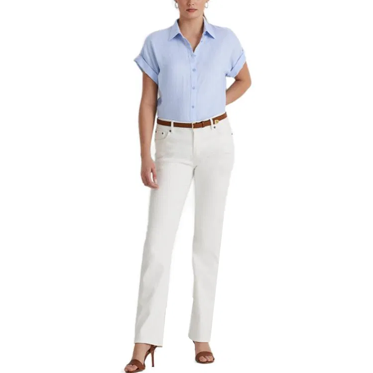 Рубашка женская Polo Ralph Lauren синяя — фото 4