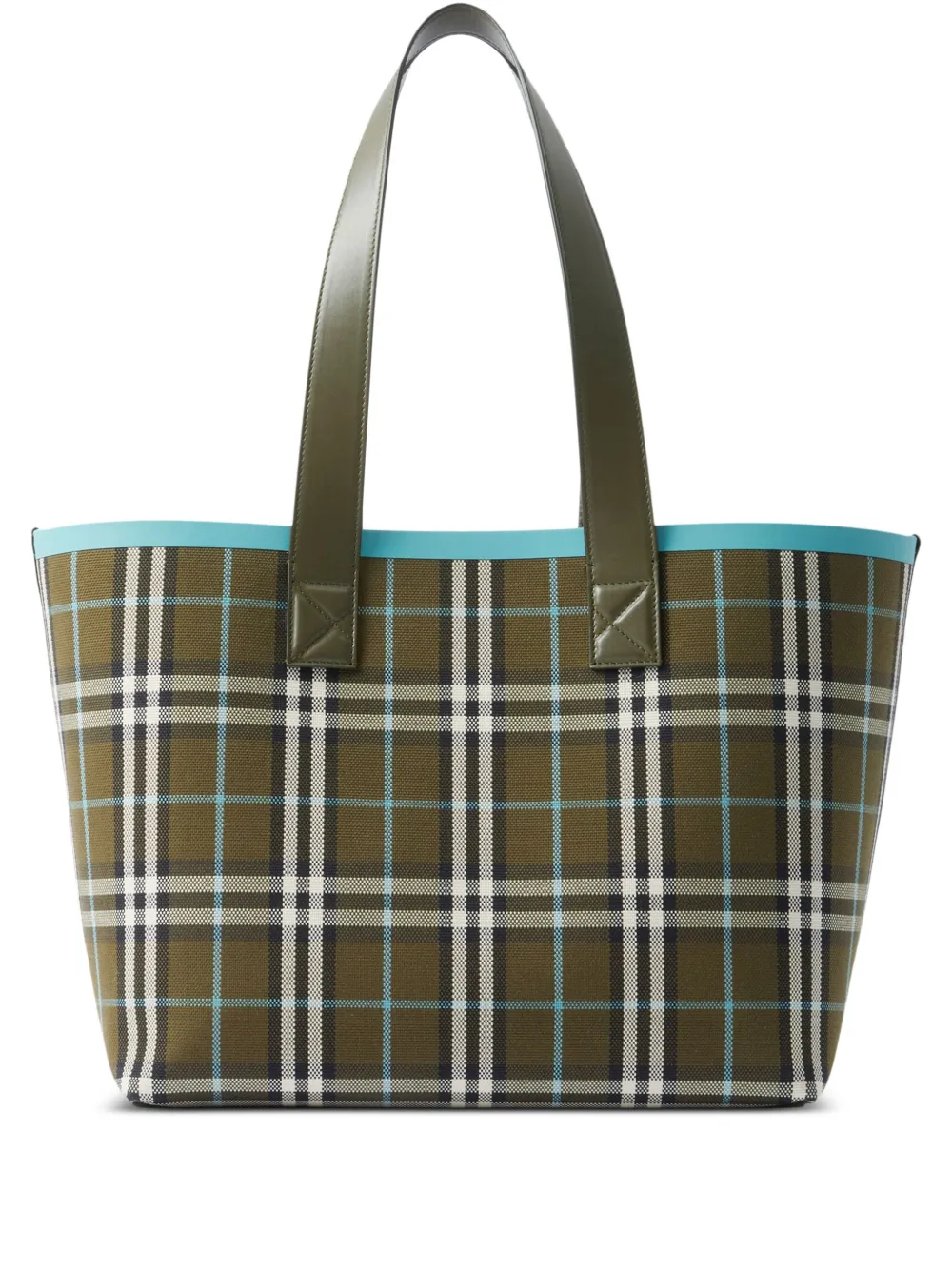 

Сумка-тоут London среднего размера в клетку Vintage Check BURBERRY, зеленый
