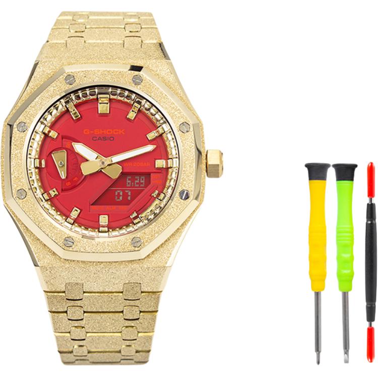 

CASIO Ретрофит серия кварцевый механизм часы унисекс аргумент red циферблат