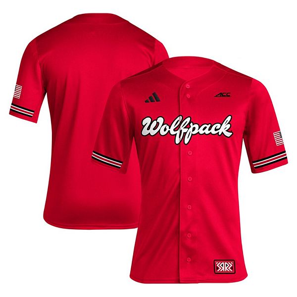 Мужская красная бейсбольная майка NC State Wolfpack Reverse Retro Adidas — фото 2