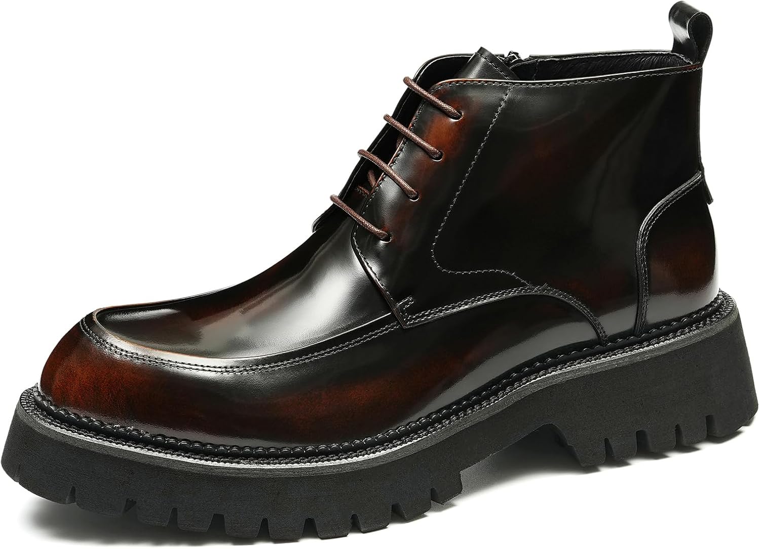 

Мужские оксфорды Santimon, формальные ботинки из натуральной кожи, броги с крылышками, ботинки на молнии до щиколотки, модные, для выпускного, свадьбы, делового и повседневного стиля, с толстой подошвой, челси для мужчин, Coffee