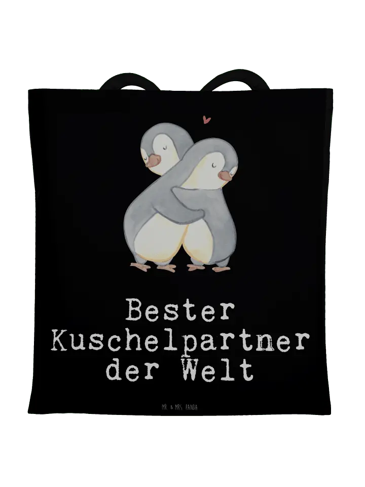 

Сумка для переноски Mr & Mrs Panda Pinguin Bester Kuschelpartner der W, черный