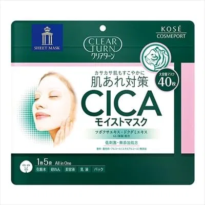Маска для лица Kose — Clear Turn CICA Moist Mask, увлажняющая