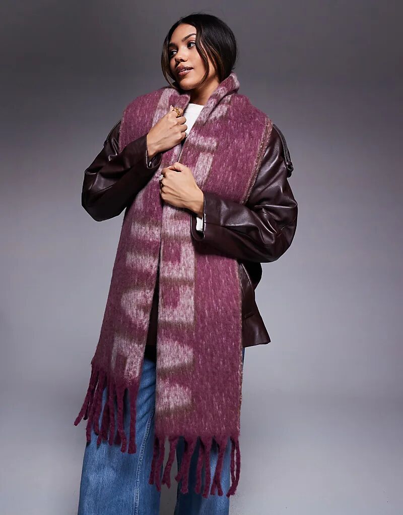 

Шарф Weekend Collective с жаккардовым узором сливового цвета