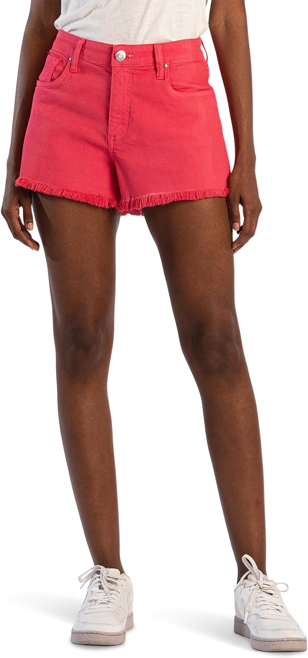 

Шорты KUT from the Kloth Jane High-Rise Shorts W/ Fray Hem, цвет Watermelon