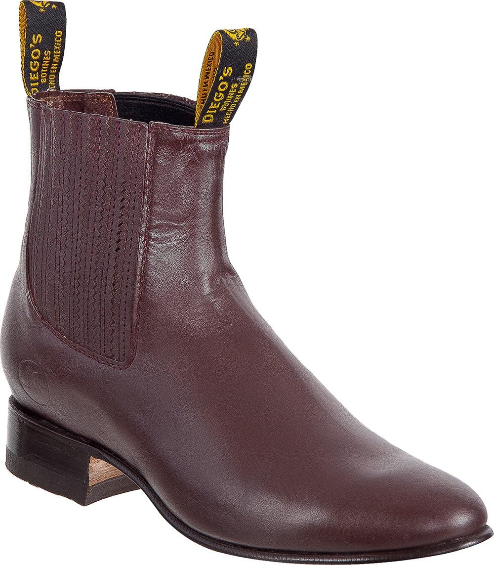 

Мужские классические короткие ковбойские ботинки из натуральной гладкой кожи The Shoppe, винный