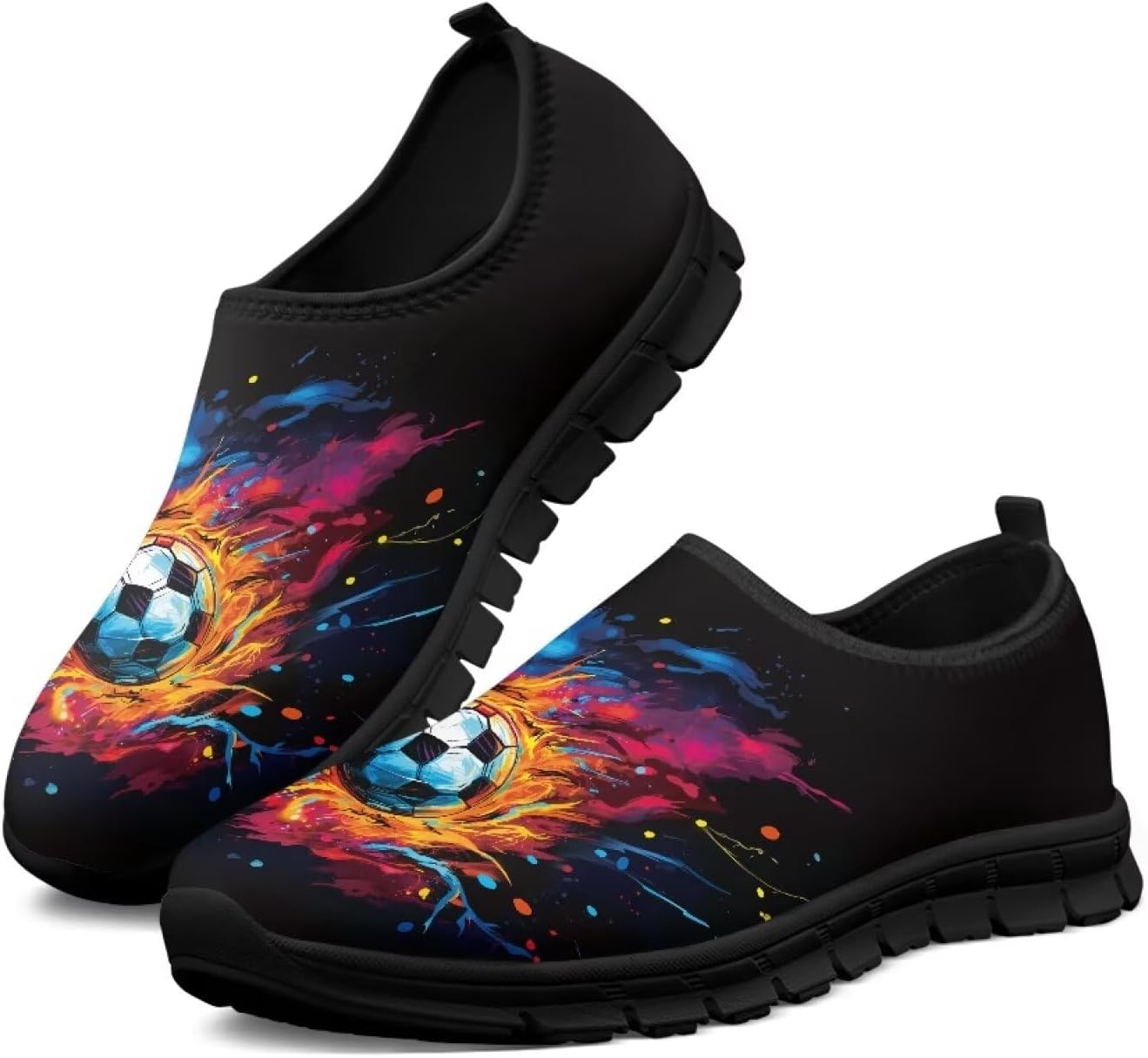 

Мужские кроссовки Qoiuvncy Slip On для прогулок, низкие спортивные туфли, противоскользящие, удобные для бега на улице и путешествий, размер США 5-14, Soccer