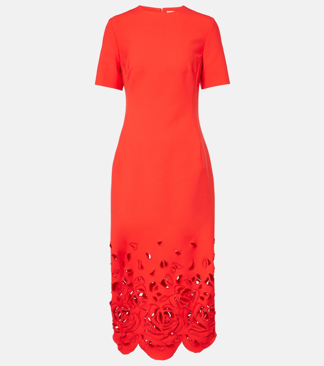 

Коктейльное платье с цветочным вырезом Oscar de la Renta, Vermilion