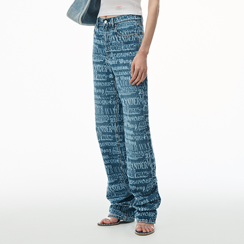 Прямые джинсы средней посадки Alexander Wang, Индиго — фото 3