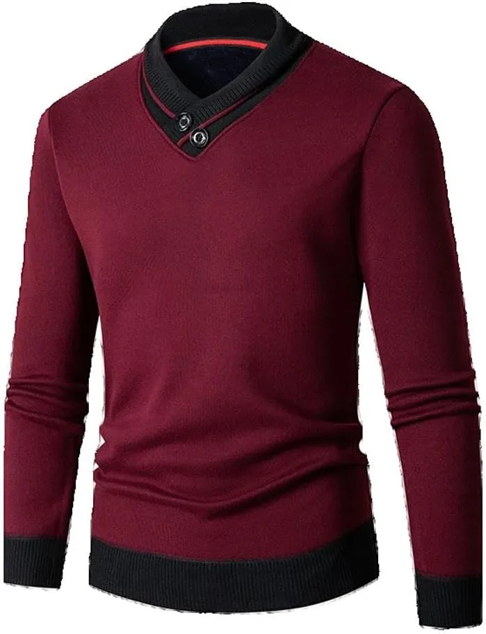 

Зимний мужской свитер с воротником-поло и длинными рукавами MIGAOQ