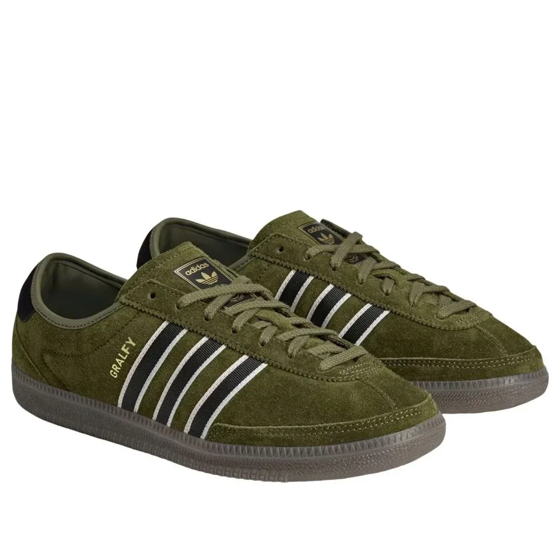 Кроссовки Adidas Gralfy SPZL 'Olive Black' KK4203, оливково-зеленый — фото 4