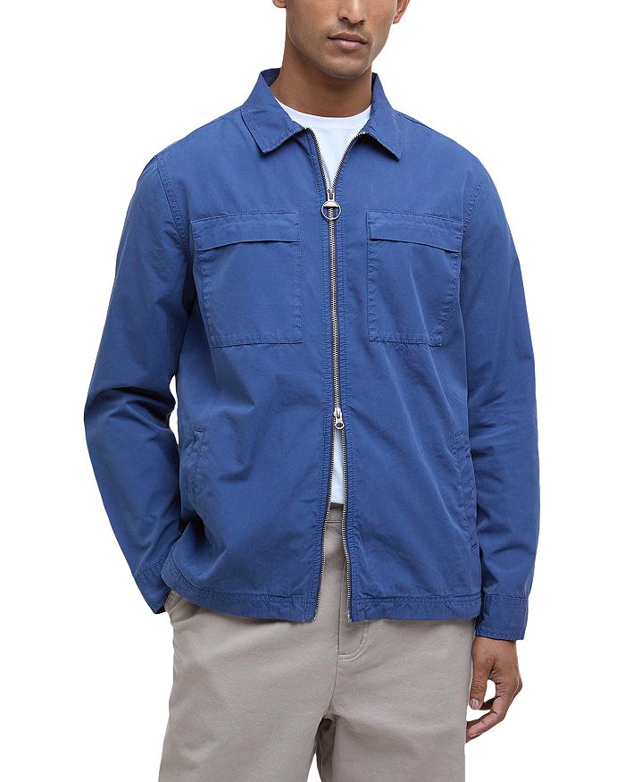 

Куртка-рубашка Glendale Regular Fit с застежкой-молнией спереди Barbour, синий