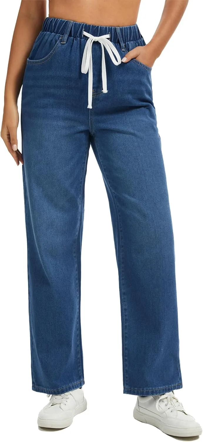 

Джинсы женские Wide Leg High Waisted Stretchy Bosmeer