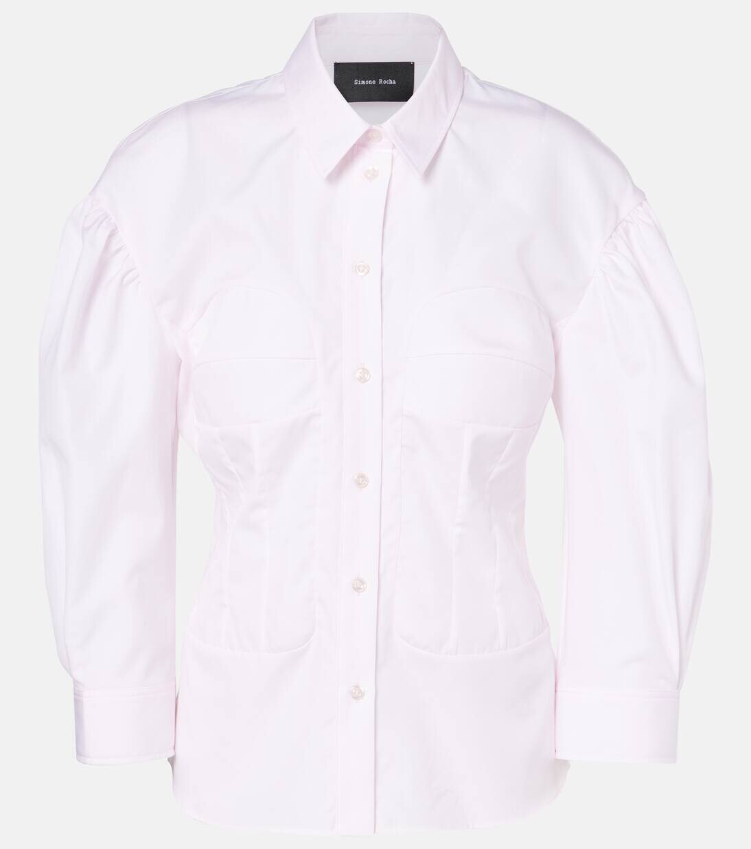 

Рубашка-корсет из хлопка Simone Rocha, цвет pale pink