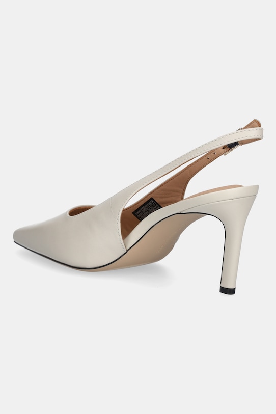 Кожаные туфли-лодочки SQUARED TOE HIGH HEEL SLINGBACK на шпильке с открытой пяткой и квадратным мыском Tommy Hilfiger, бежевый — фото 3