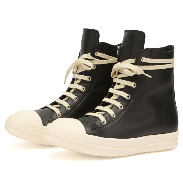 Высокие кроссовки на шнуровке Rick Owens, черный & milk — фото 2