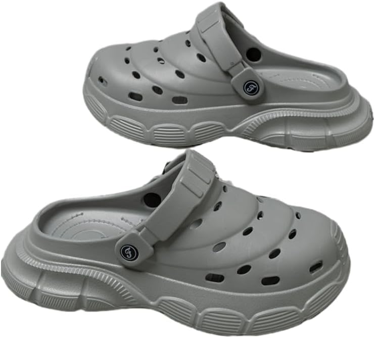 

Мужские дышащие повседневные пляжные туфли с толстой подошвой и мягким перфорированным дизайном подходят для летнего отдыха на природе, пляжных прогулок и повседневного ношения Hoalox, серый