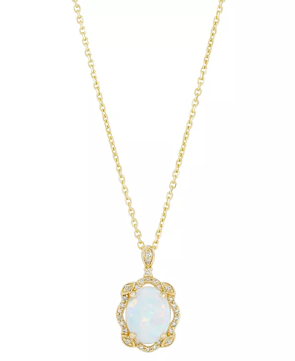

Ожерелье с подвеской 18 дюймов из 14-каратного золота с опалом (1 карат) и бриллиантом (1/10 карата) Macy'S, opal