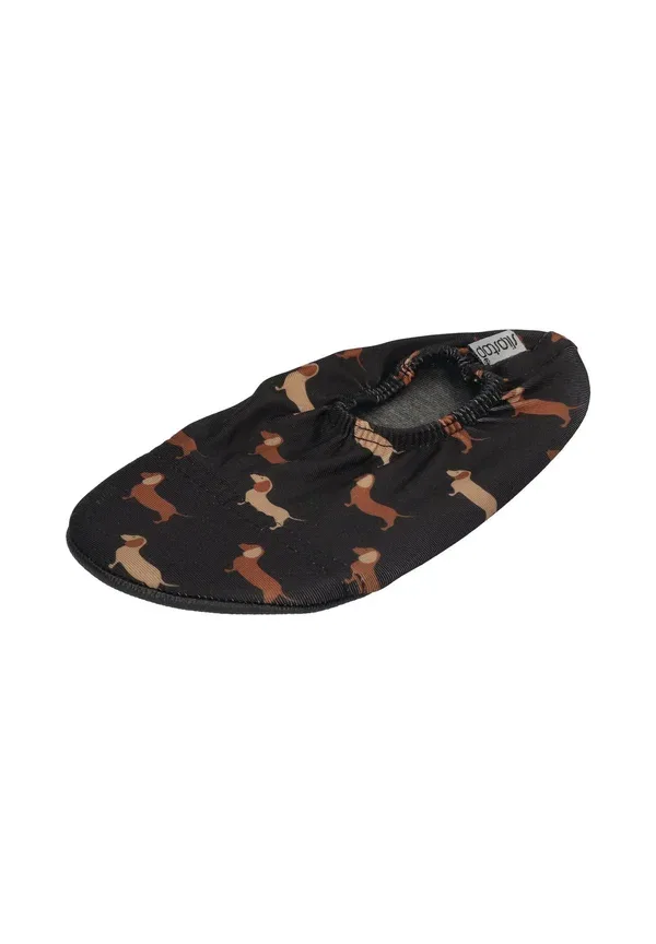 Детские домашние тапочки-сандалии Kinder hausschuhe badeschuhe dackel schwarz slippers Slipstop, черный