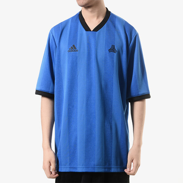 Футболка soccer/football sports round neck short sleeve jersey blue Adidas, синий — фото 4