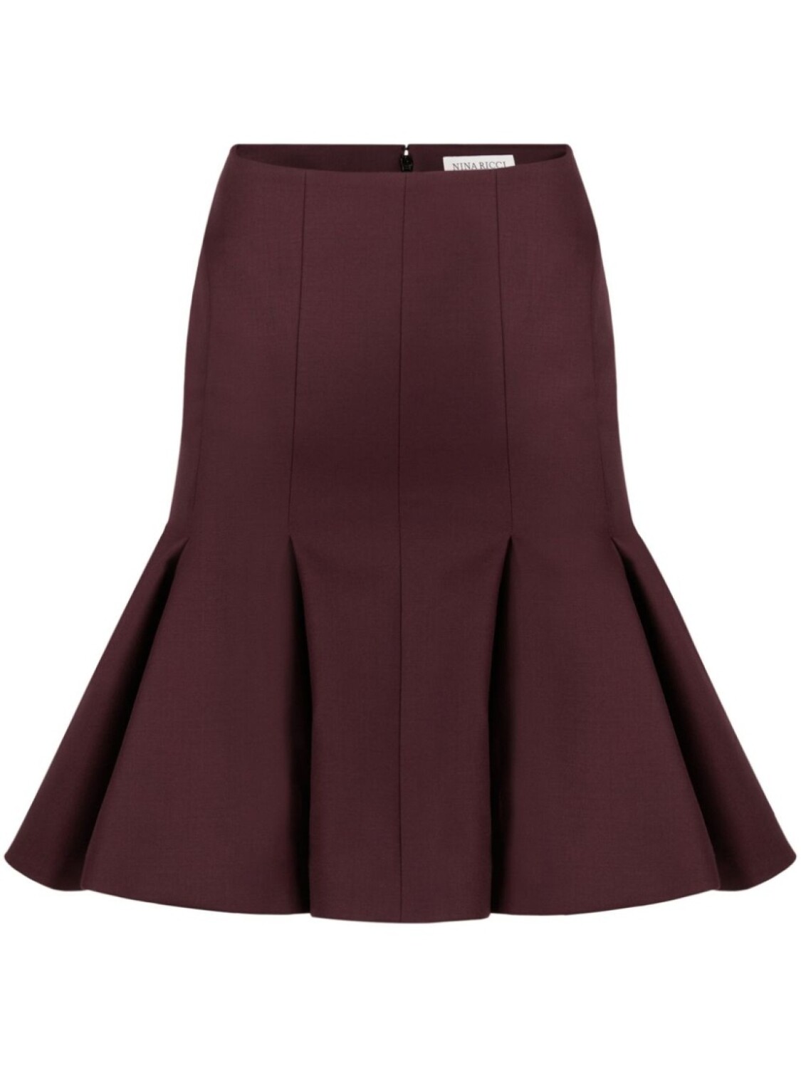 

Nina Ricci шерстяная юбка с баской, красный