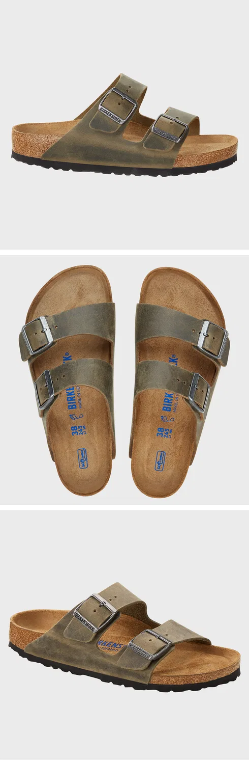 Мужские узкие шлёпанцы Arizona SFB LeoI цвета хаки от Birkenstock — фото 4