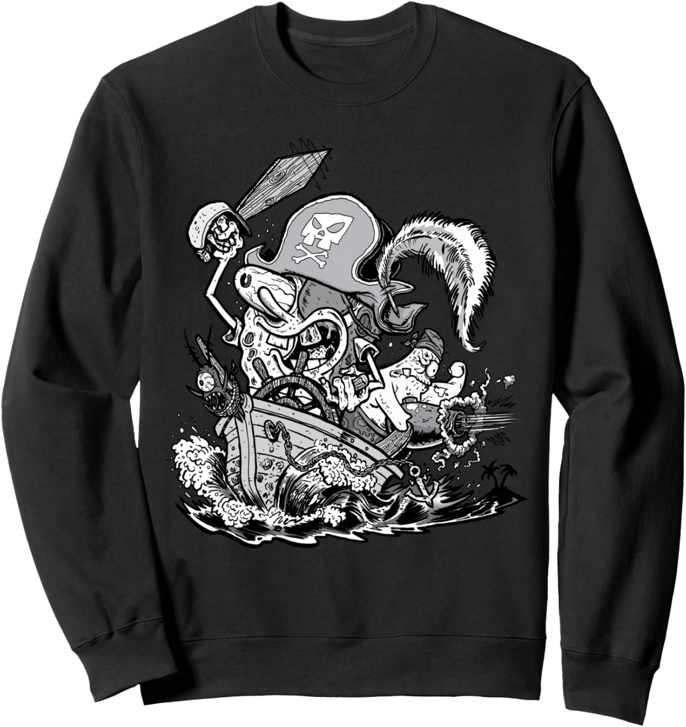 

Толстовка с изображением Губки Боба Квадратные Штаны, комикс «Губка Боб: Пират» 01 Spongebob Squarepants, черный