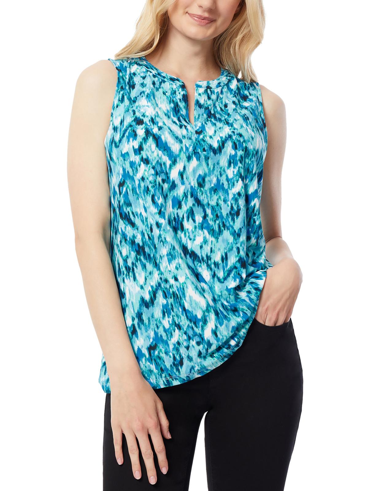 

Женская блузка без рукавов с разрезом на горловине Jones New York, цвет blue grotto