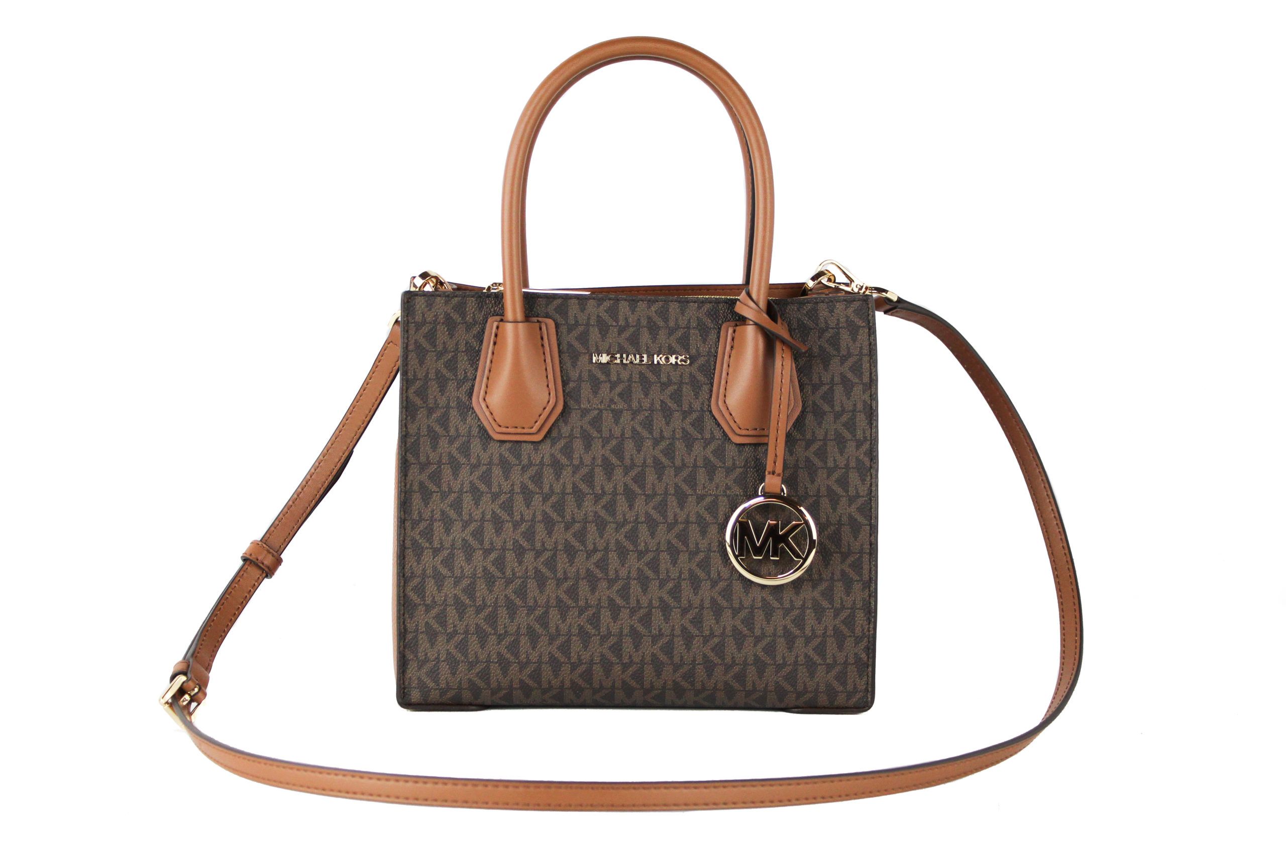 

Сумка-мессенджер Mercer Medium Leather Crossbody (коричневая подпись) Michael Kors