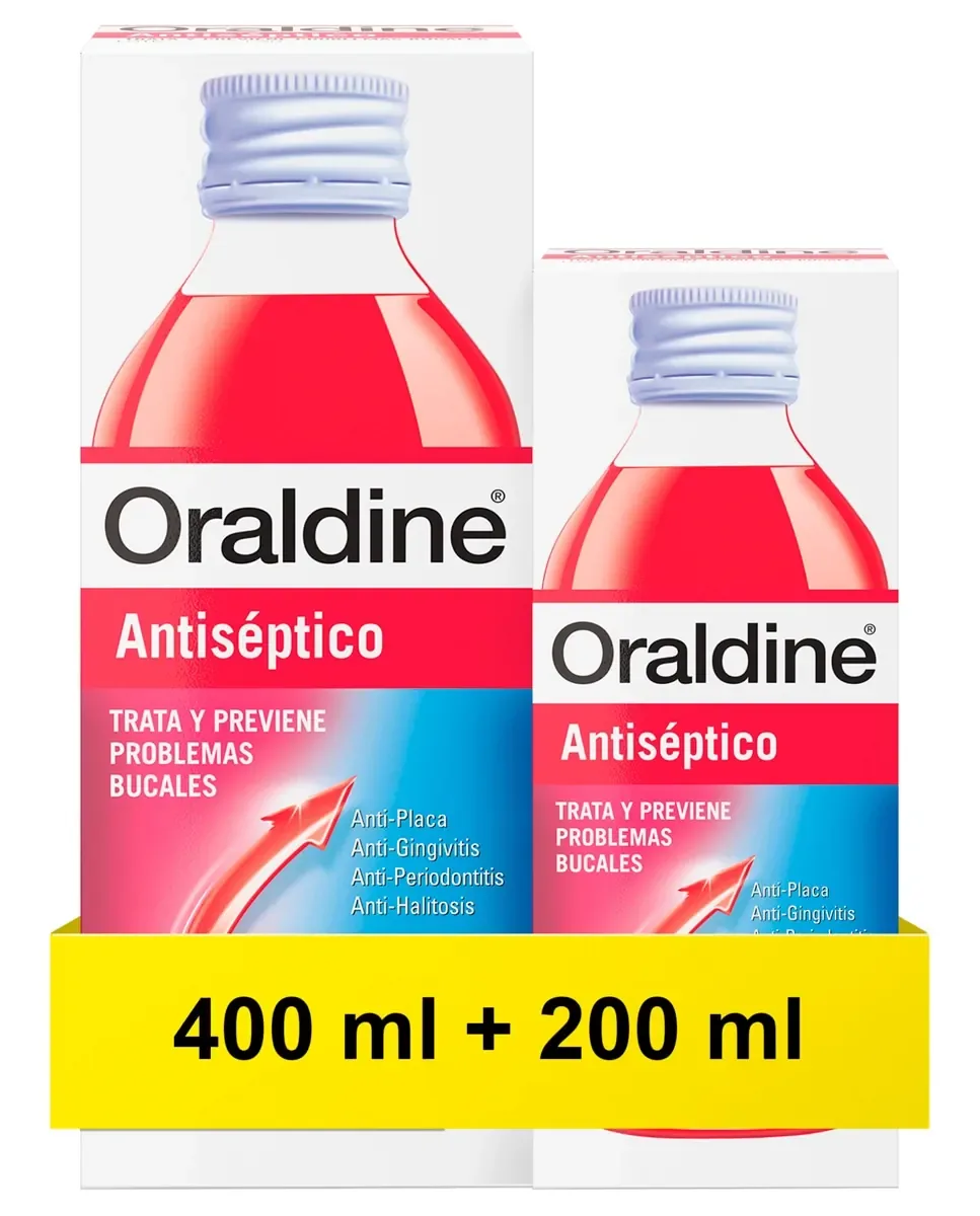 Набор Антисептический ополаскиватель для рта 400 мл + 200 мл Oraldine