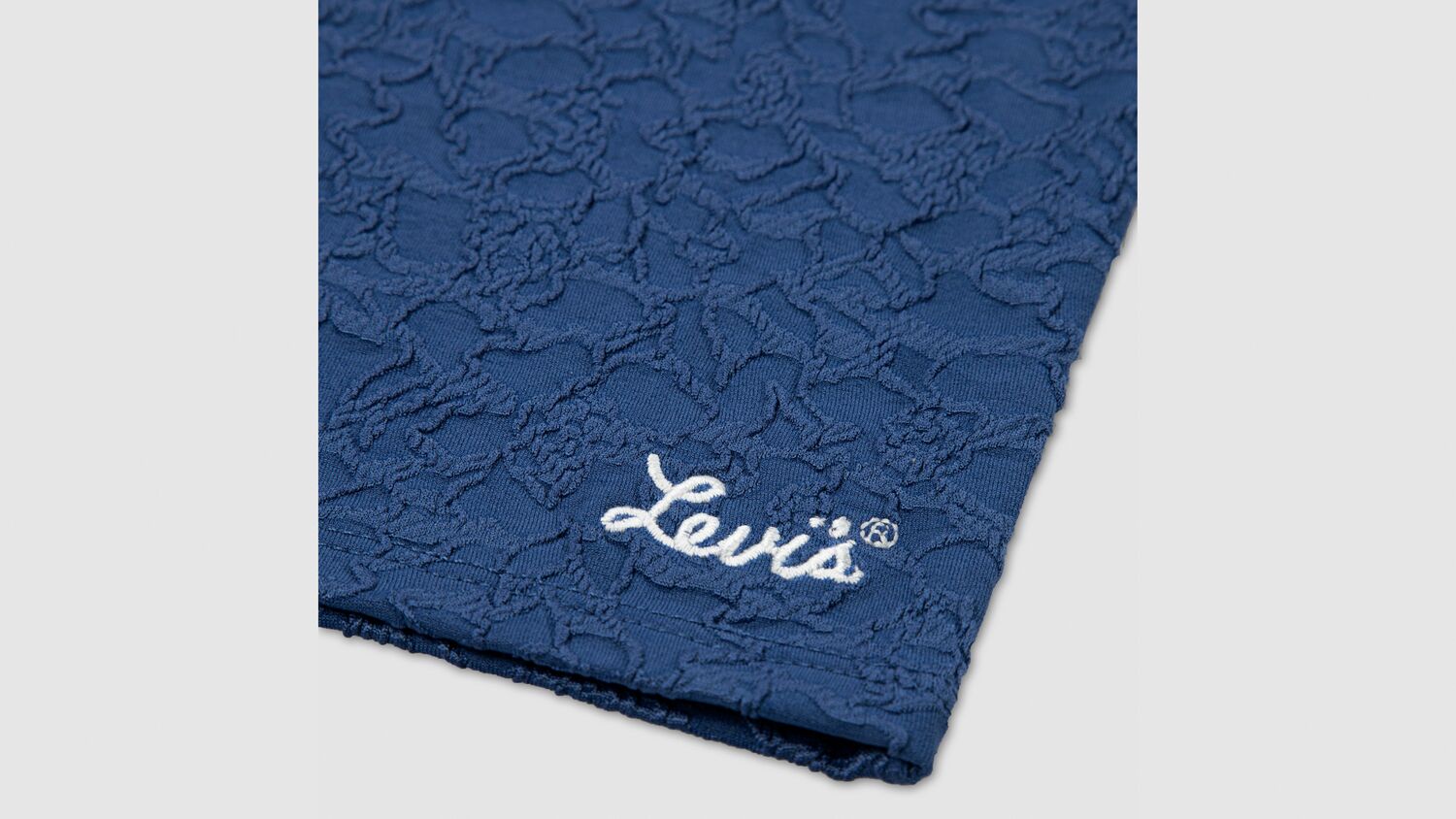 Жаккардовый трикотажный топ Ss для девочек больших размеров S-xl Levi's, True Navy - Blue — фото 3