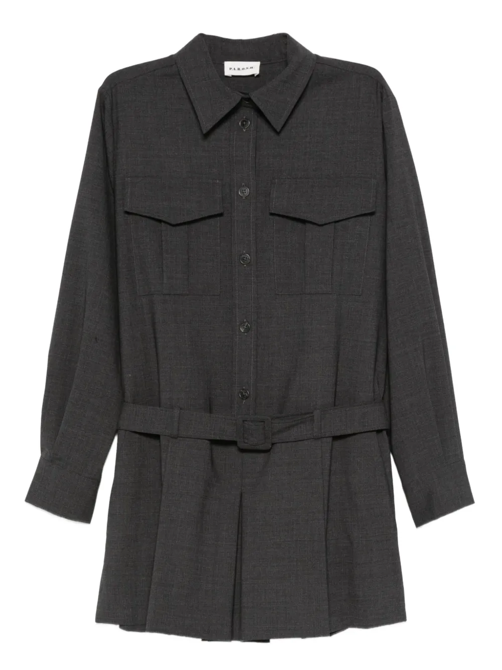 

Мини-платье с отделкой складками P.A.R.O.S.H., серый