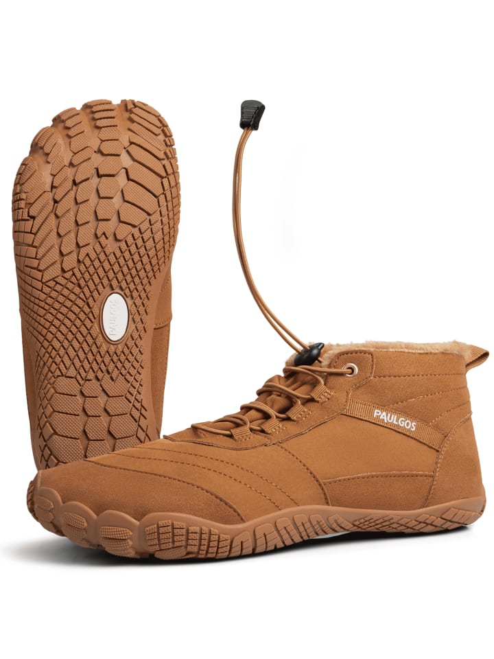 

PAULGOS Зимние ботинки для ходьбы босиком, унисекс, размеры 37-47, 3 цвета, коричневый