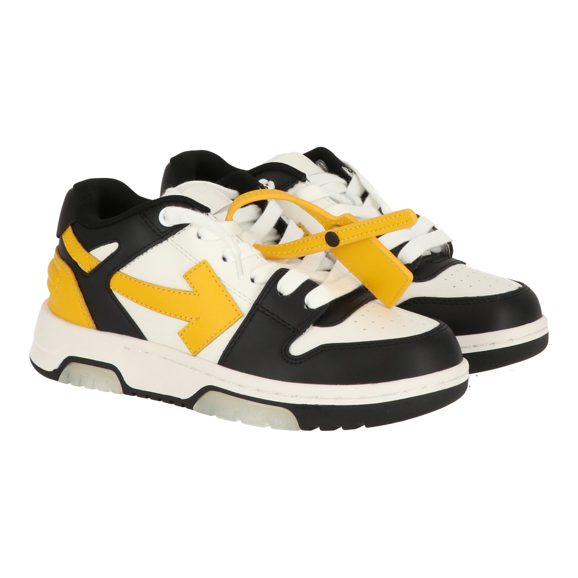 

Off-White Детские кроссовки Off White черно-желтого цвета