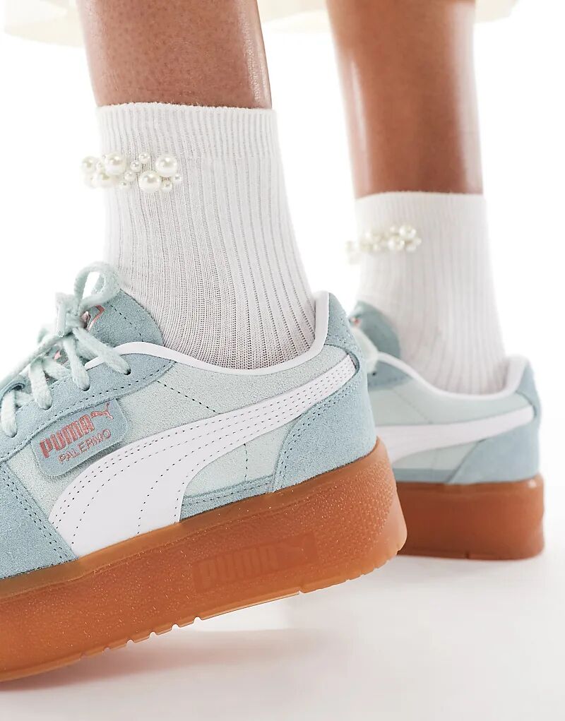 Кроссовки Puma Palermo Eleveta светло-голубого цвета — фото 3