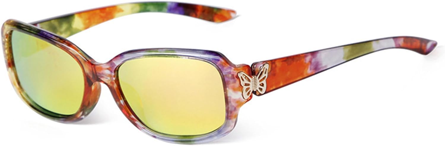 

bullabulling Модные поляризованные солнцезащитные очки овальной формы "бабочка" с обтекаемым дизайном "кошачий глаз", обеспечивающие защиту от УФ-излучения UV400, Rainbow