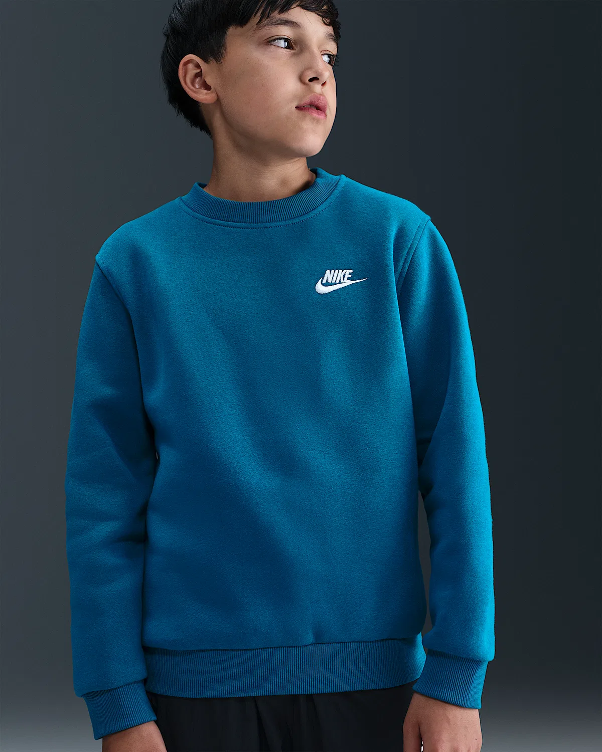 Детская толстовка Nike Sportswear Club Fleece, Green Abyss/White — фото 3