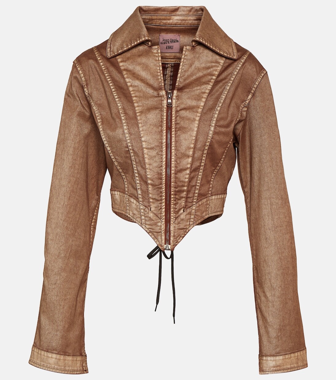 

Укороченная джинсовая корсетная куртка из коллаборации с knwls Jean Paul Gaultier, коричневый