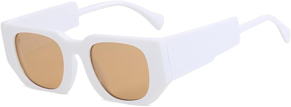 

Мужские прямоугольные солнцезащитные очки с широкими дужками, модные женские солнцезащитные очки для активного отдыха и путешествий, защита от ультрафиолета UV400 TYUVIVO, White Tea