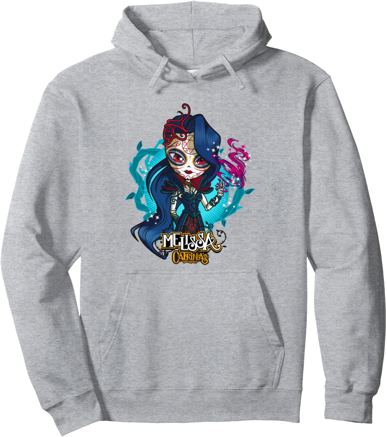 

Подземный мир Катрины - красочная толстовка ко Дню мертвых Catrinas, серый