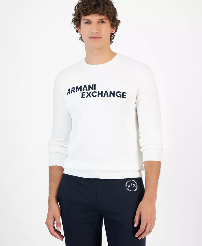 

Мужской лонгслив с круглым вырезом и логотипом A|X Armani Exchange, коричневый/бежевый