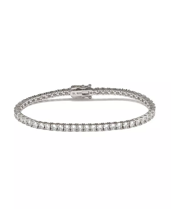 

Тонкий теннисный браслет Suzy Levian из стерлингового серебра с кубическим цирконием Suzy Levian New York, silver