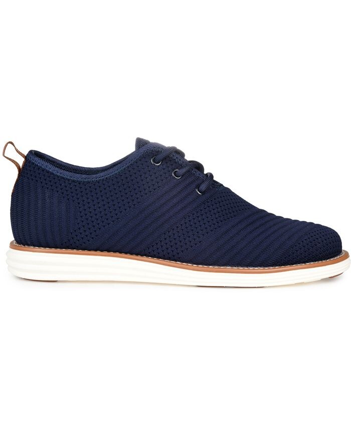 Мужские модельные туфли Novak широкой ширины Tru Comfort из пенопласта со шнуровкой и круглым носком Vance Co., синий — фото 2