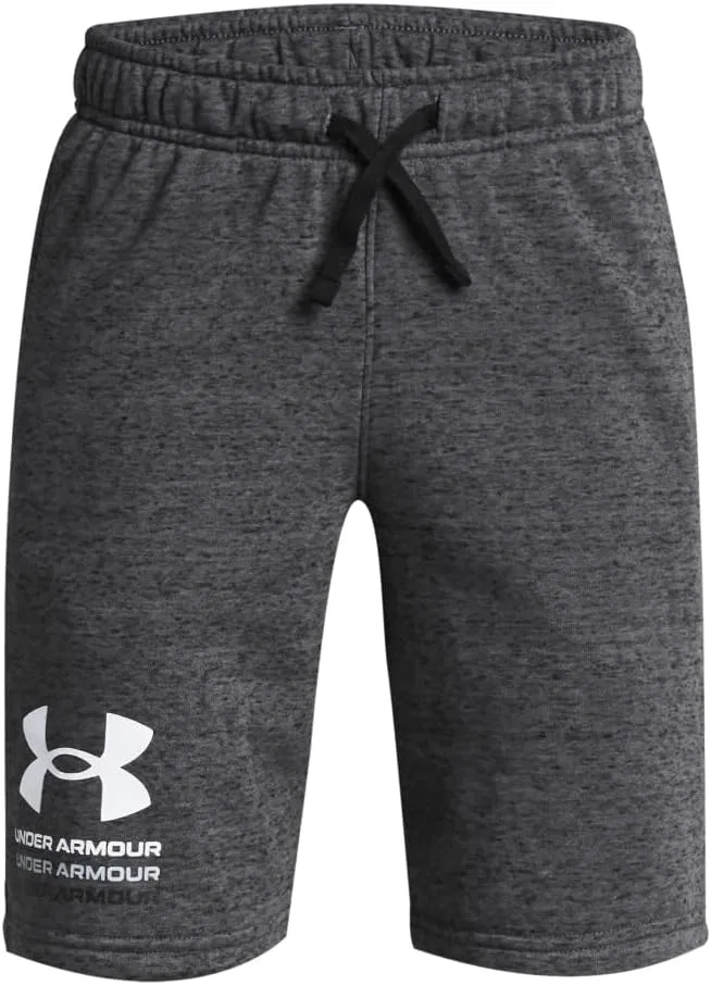 Шорты Under Armour Boys Rival Terry Shorts, (025) Castlerock Light Heather//Black