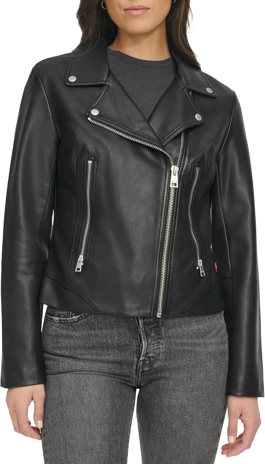 

Levi's Женская мото-куртка 538 из экокожи, Black