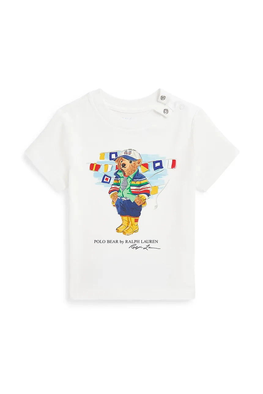 

Хлопковая футболка для детей Polo Ralph Lauren, белый
