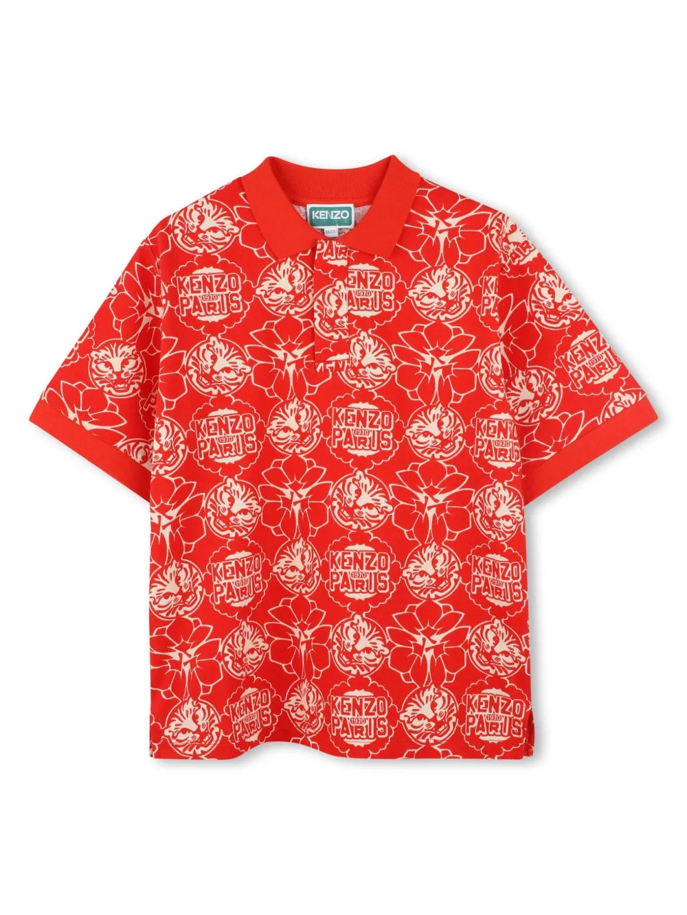 

Рубашка поло с логотипом Kenzo Kids, красный