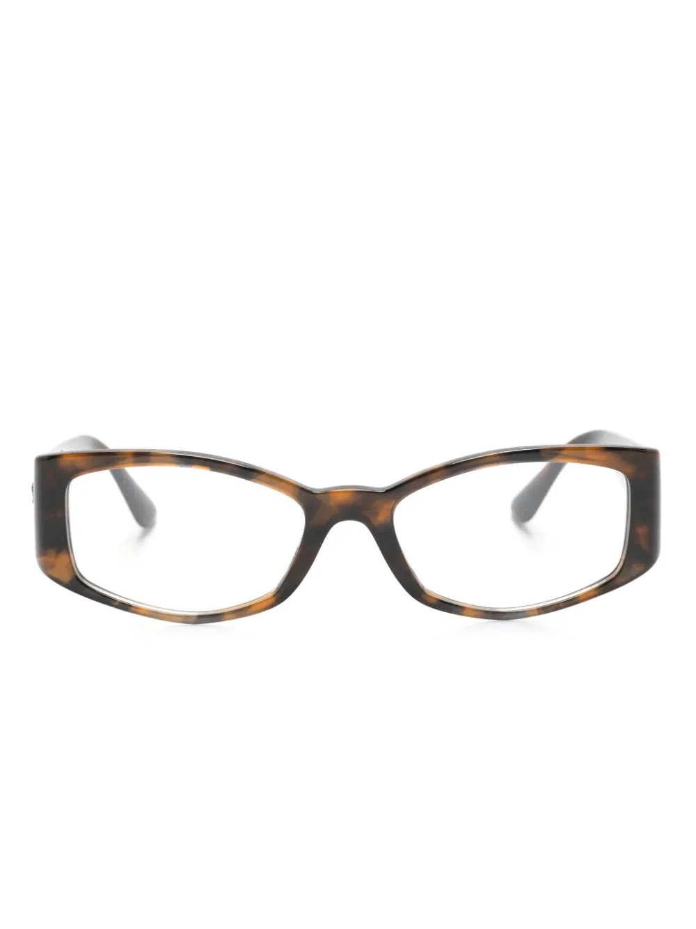 

Очки в прямоугольной оправе черепаховой расцветки Versace Eyewear, коричневый